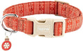 Faygarsle Christmas Dog Collar, Red Nordic Pattern, Plastic Buckle with Metal D-Ring, Holiday Pet Accessory,for Small Medium Large Dogs M