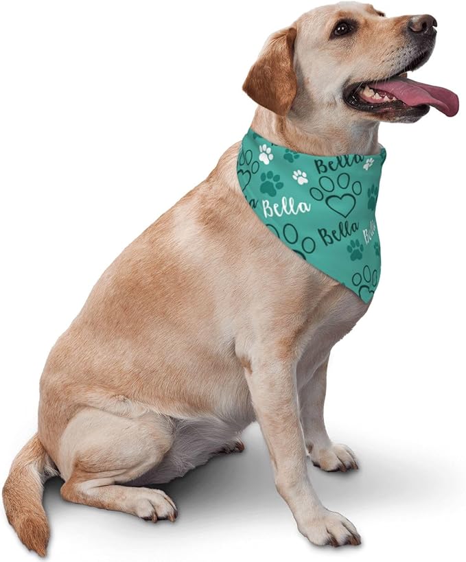 Custom Pet Scarf Personalized Dog Bandana with Name Personalized Add Your Text Bibs Triangle Head Scarfs Gift for Small Medium Large Dogs Cats Baby Puppy Pets Accessories