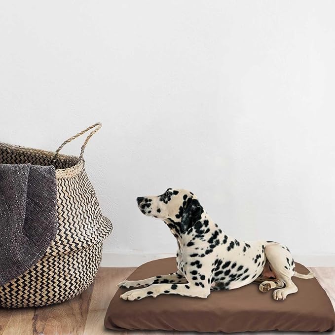 Dog Bed Cover Waterproof Replacement Machine Washable Covers for 54x44 Inch Dog Bed Heavy Duty Scratch Resistant Mattress Protector Pet Bed Cover Only Brown