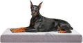 Extra Large Dog Bed, Cooling Dog Beds for Large Size, Washable Orthopedic Pet Mat for Crate with Joint Relief Memory Foam, Waterproof Liner and Plush Cover (50’’x 34’’)