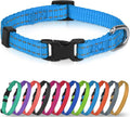 Joytale Small Dog Collar, Reflective and Adjustable Nylon Collar with Quick-Release Buckle, Lightweight No-Choke Design for Puppy and Extra Small Dogs, Sky Blue, XS
