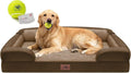 Extra Large Dog Bed, Orthopedic XL Washable Bed for Big Dog Waterproof Pet Couch Sofa Bolster with Removable Cover, Non-Slip Bottom, Tennis Ball Toy, 42x30