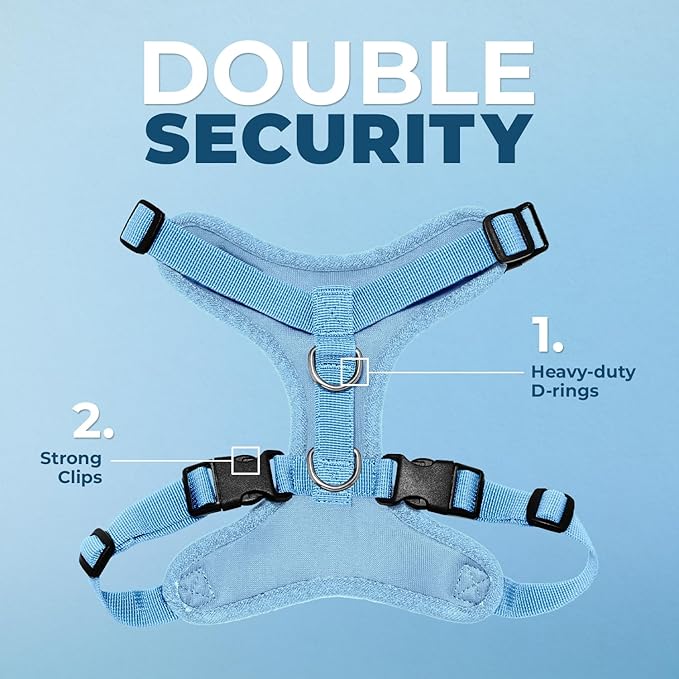 Voyager Step-in Pet Harness - All Weather Mesh, Adjustable Step in Harness for Cats and Dogs by Best Pet Supplies - Baby Blue, M