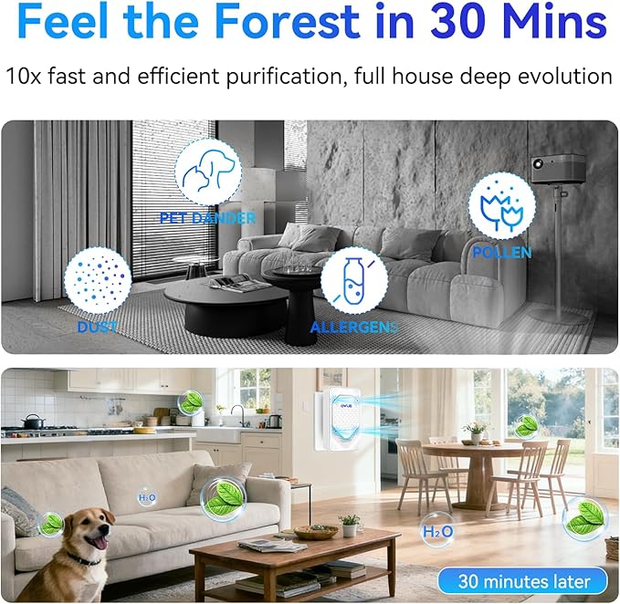 Plug in Air Ionizer 6-Pack, Negative Ion Air Purifier Plug In, Mini Filterless Air Freshener Quiet Air Cleaner Portable Air Purifiers Odors Smoke for Home Office, Bedroom, Bathroom