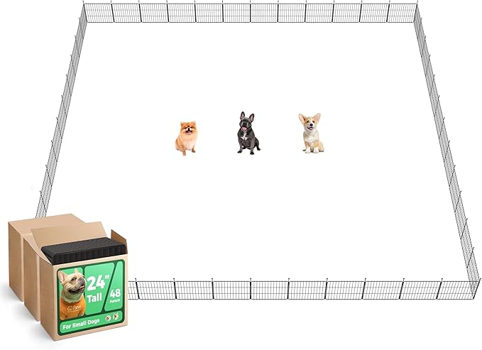 FXW MiniPaws Unleashed Dog Playpen, Expandable & Portable Design for Yard, RV Camping and Indoor Use, for Puppies and Small Dogs, 24-inch 48 Panels