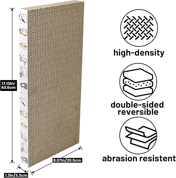 PatiencET Cat Scratcher Cardboard 3 PCS Cat Scratch Pad Reversible Scratcher Texture Design Durable Cat Scratching Pad