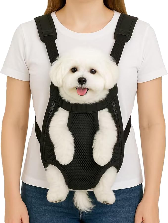 Mosago Dog Backpack Carrier, Adjustable Pet Front Carriers, Legs Out Carrying Sling Travel Bag for Small Medium Dogs 2.5-4 Lbs, Soft Wearable Puppy Chest Carry Backpacks for Walking/Hiking/Camping