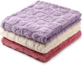 Tegeme 3 Pcs Small Dog Blanket 280 GSM Washable Pet Bed Cover Soft Fluffy Puppy Blanket 3D Textured Heart Checkered Pattern Fleece Soft Cat Plush Pet Throws for Kitten Doggy(Classic Colors,30"×40")