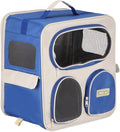 Pet Backpack Carrier, Portable and Ventilated, Nylon Dogs Cats and Small Animals Travel Bag 14.96", (Dark Blue, 1 Pcs), Intended for Hiking/Camping/Traveling