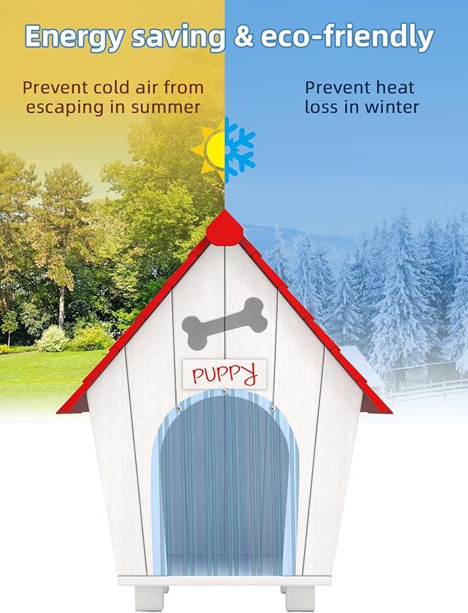 MEWTOGO 15.7 in x 4.9 ft Dog Door Replacement Flaps - Safe Plastic Vinyl Strip for DIY Doghouse Entry Door or Cat Door, Transparent Dog House Door Flap, Easy to Cut & Install