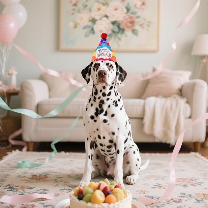 6pcs/Pack Dog Birthday Hats Party Hats for Large XL XXL Dog Boy Girl Birthday Costume Accessories