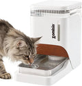 Gravity Cat Water Dispenser 6L with Stainless Steel Bowl, Automatic Water Bowl Dispenser for Cats, 1.6 Gallon Pet Waterer 100% BPA Free, White