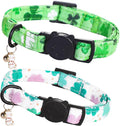 St Patrick's Day Cat Collar-2 Pack Cat Collars Trefoil Cat Collar Breakaway with Kitten and Bell Pendant Safety Buckle Cute Cotton Collar for Boy Girl Cats Gift for Cats and Small Pets