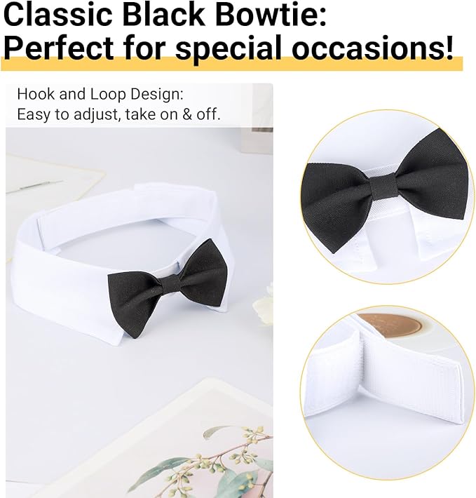 Segarty Dog Bow Tie for Neck Girths 16.5-21.2 in, Adjustable Bowtie Collar for Extra Large Dogs, Dog Neck Tie Tuxedo Comfortable Cotton Boy Pets Grooming Accessories for Wedding Holiday Birthday Party