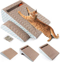 PrimePets Cat Scratcher Cardboard with Catnip, Removable Cat Scratching Pad with Ball, 2-in-1 Corrugated Cat Scratch Lounge Sofa Refill
