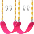 Sunnyglade 2PCS Swings Seats Heavy Duty with 66" Chain, Playground Swing Set Accessories Replacement with Snap Hooks, Support 250lb (2, Pink)