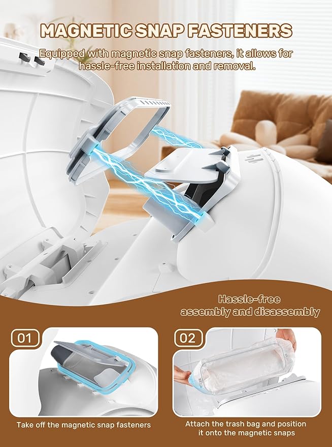 Automatic Litter Box, (2026) Multi-Function Upgrade Robot Self Cleaning Litter Box for Multiple Cats, 65L+9L Extra Large, APP Control, Deodorization, 3 Rolls Litter Bag Liners, 1 Odor Eliminator