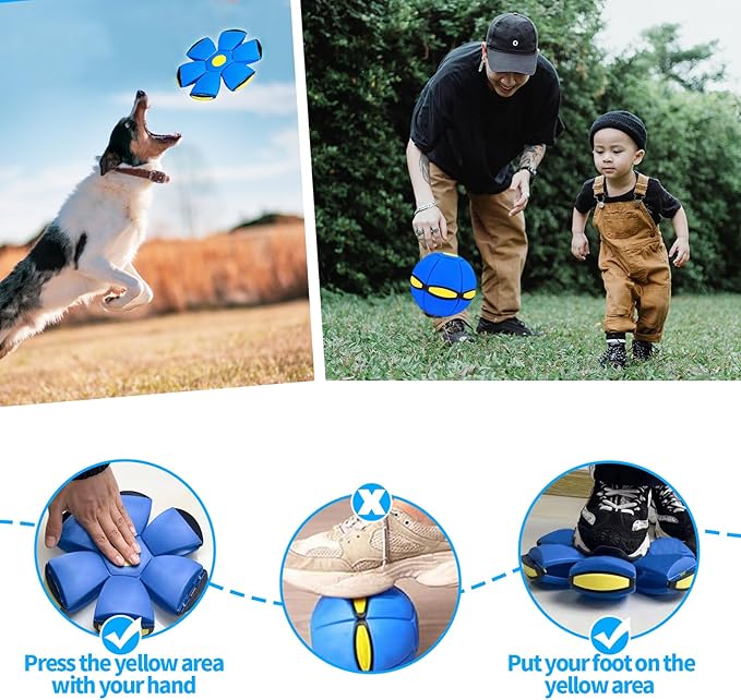 Dog Flying Disc Toy, Flying Saucer Ball for Dogs, Outdoor Games Red+Pink 2PCS