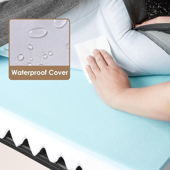 EHEYCIGA Orthopedic Dog Beds for Large Dogs, Waterproof Memory Foam Large Pet Bed with Sides, Non-Slip Bottom and Egg-Crate Foam Dog Couch Bed with Washable Removable Cover, Dark Grey