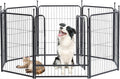 Dog Playpen,32/40/45 Inch Height in Heavy Duty, Folding Indoor Outdoor Anti-Rust Dog Exercise Fence, Portable Pet Playpen with Door for Large Medium Small Dogs and Pet (8 Panels, 32 Inch) Silver