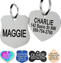 GoTags Stainless Steel Pet ID Tags, Personalized Dog Tags and Cat Tags, up to 8 Lines of Custom Text, Engraved on Both Sides, in Bone, Round, Heart, BowTie and More (Ranger Badge, Regular (Pack of 1))