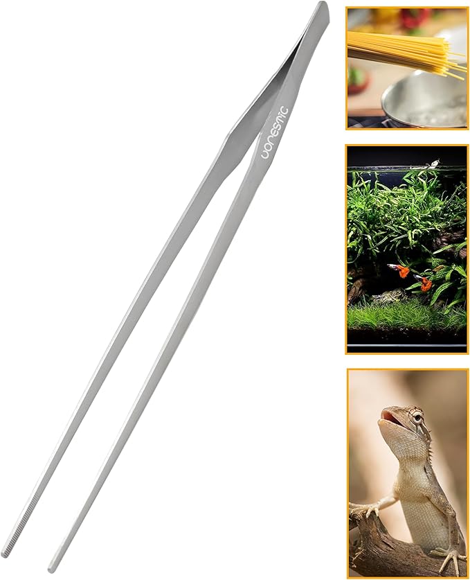 VORESTIC Straight Aquarium Tweezers 15 Inch, Stainless Steel Long Tweezers for Fish Tank Planting, Aquascaping, Aquarium Plant Care, Terrarium Tool and Long Fish Tank Planting Tongs