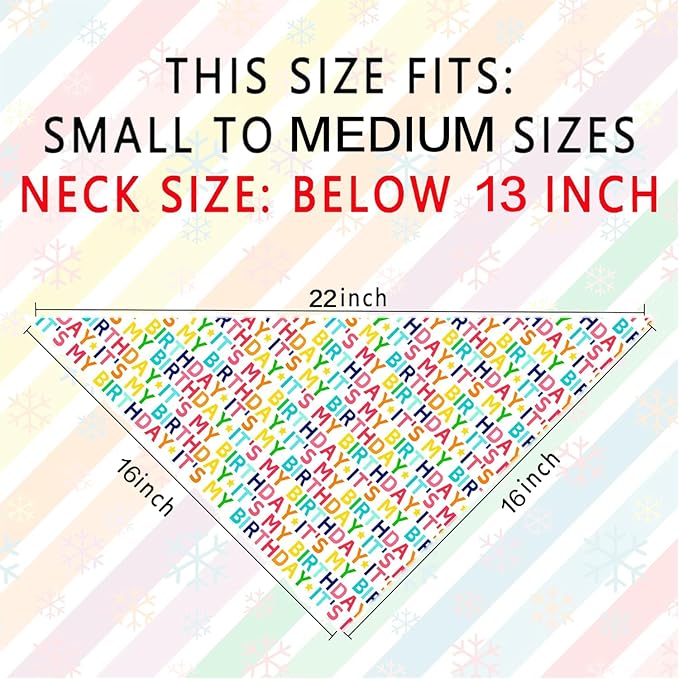 Birthday Dog Bandanas 1 Pack, Colorful It's My Birthday Dog Scarfs for Boy and Girl, Pet Scarves for Birthday Boy and Girl Bandanas for Small Medium Large Dogs (It's My Birthday, Small)
