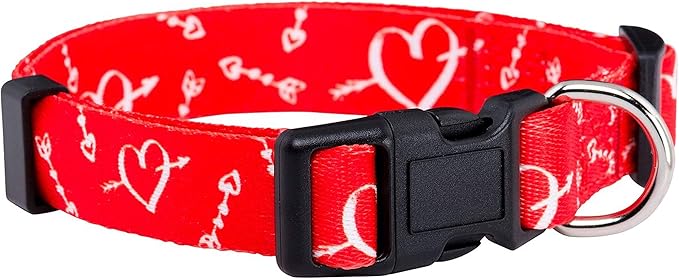 Native Pup Valentine’s Dog Collar- Valentines Day Pet Collars- Valentine Girly Hearts- Pink Red Heart- Cute Boy Girl Puppy Gift- Adjustable for Small, Medium, Large Breeds (Cupid's Arrows, Small)