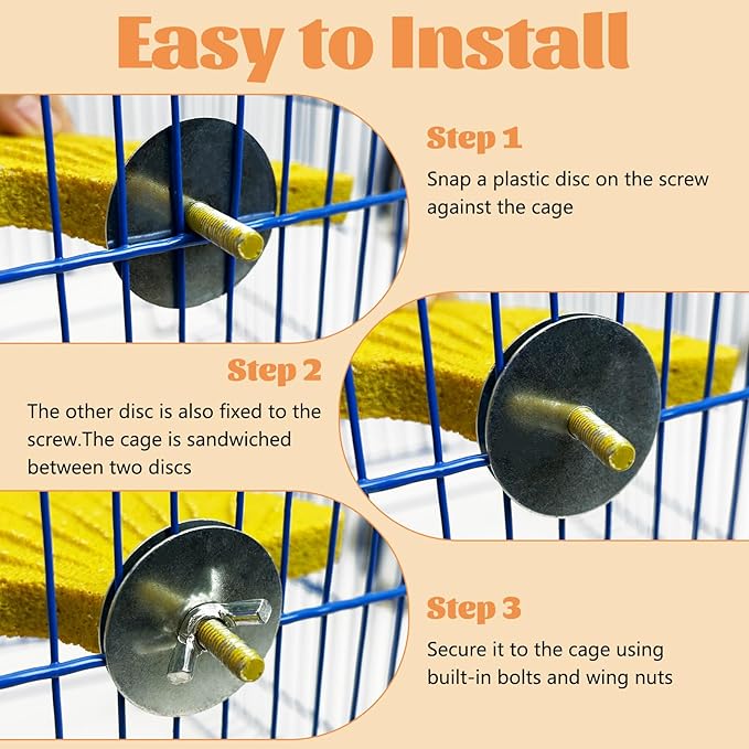 3 Pcs Parrot Perch Resin Bird Beak Grinding Stone Leaf Shape Perch Stand Foot Clawing Trimmer Bird Cage Accessories for Cockatiels Conures Budgies Lovebirds (Yellow)