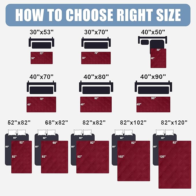 Smiry Waterproof Dog Bed Cover Blanket 40x70, Soft Reversible Pet Blanket, Washable Leakproof Cats Dogs Couch Cover for Sofa, Couch, Furniture, Wine Red/Beige