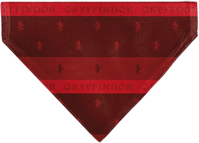 Harry Potter Pet Bandana Harry Potter Gryffindor Traits Banner and Icons Reds Yellow Slip On Collar Bandana Only