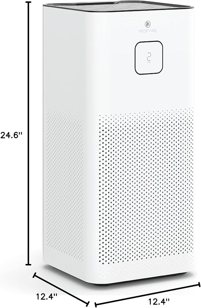 Medify MA-50 Air Purifier V3.0 with True HEPA H13 Filter | 2,640 ft² Coverage in 1hr for Smoke, Wildfires, Odors, Pollen, Pets | Quiet 99.9% Removal to 0.1 Microns | White, 1-Pack