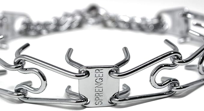 Herm Sprenger Prong Dog Training Collar, 22in x 3.0mm (Neck Size up to 18in) Medium, Ultra-Plus Chrome Plated Steel Pet Pinch Anti Pull Collar for Dogs Made in Germany