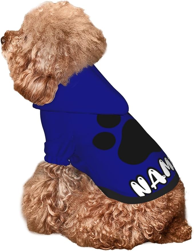 Custom Dog Hoodie Soft & Warm Design Your Own Personalized Photo Text Logo Name Dog Clothes for Puppy Sweatshirt Hooded for Small Medium Large Dogs Girl/Boy Cats Deepblue