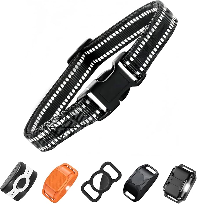 Dog Training Collar Replacement and Shock Collar Strap - 3/4 Inch Wide Adjustable Nylon Band with Reflective Replacement Strap for E Collar and Bark Collar (Black)
