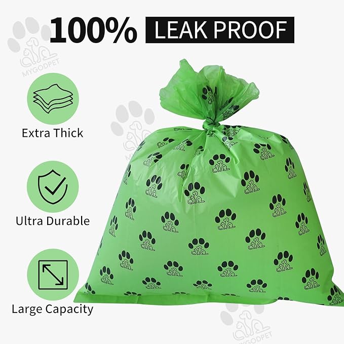 Dog Poop Bags Rolls 300 Count Biodegradable Poop Bags Refills for Dog and Cat Ocean Soap Scented Waste Bag Leak Proof Doggie Poop Bag Doggy Trash Bag Green