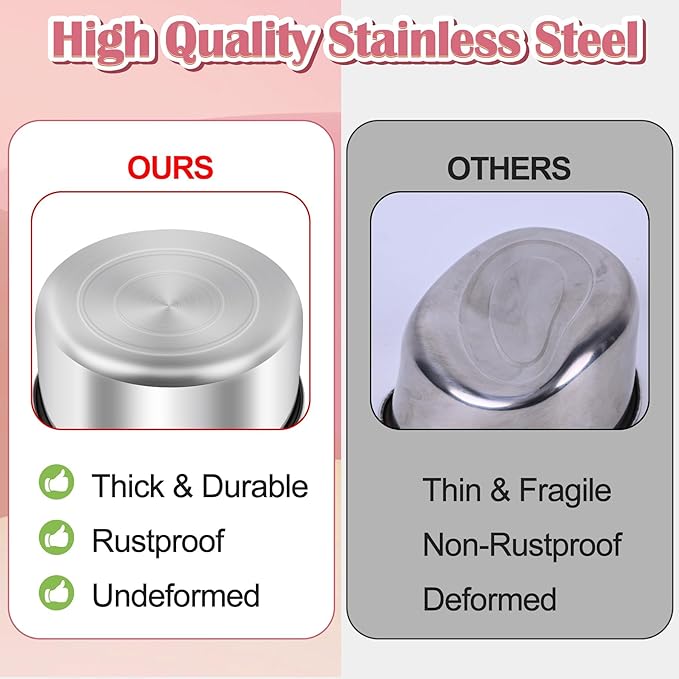 ToLanbbt 4 Pcs Stainless Steel Bird Food Bowls Bird Water Bowls with Clamp Holder, Parrot Feeding Dish Cups Parrot Cage Coop Feeders for Cockatiel Conure Budgie Parakeet Macaw Lovebird Small Animal, M