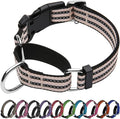Martingale Dog Collar, Adjustable Nylon Reflective Collar with Quick Release Buckle (Pink Ivory, Medium)