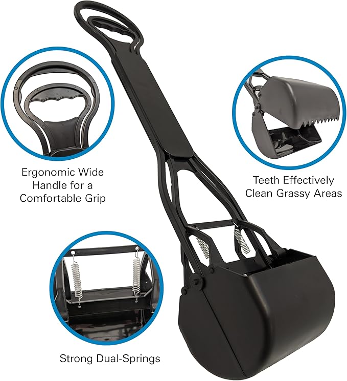 Four Paws Allen's Dog Waste Spring Action Pooper Scooper for Hard Surfaces, Standard