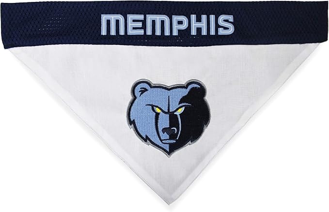 Pets First NBA Dog Bandana - Memphis Grizzlies Reversible Pet Bandana. 2 Sided Home & Away Sports Bandana with a PREMIUM Embroidery TEAM Logo, Small/Medium