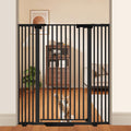 51'' Extra Tall Cat Gate 30-49.2'' Wide for Doorways Hallways, Pressure Mounted Pet Barrier Dog Gates No Drilling Auto Close, Cat Fence Indoor Climb Proof (Black)