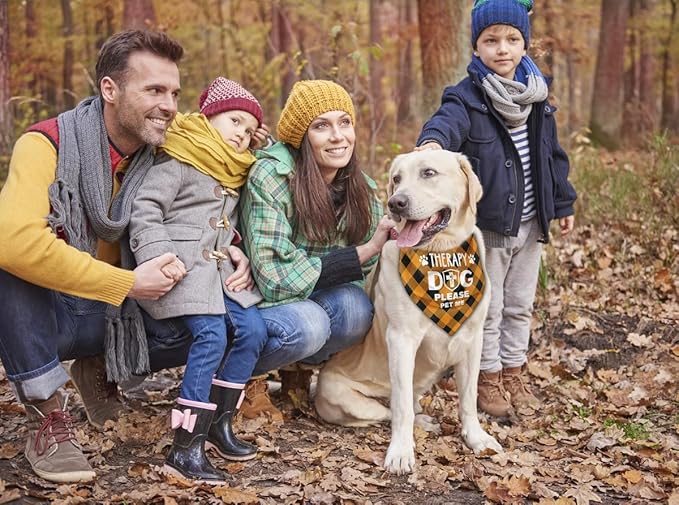 Dog Bandana, Therapy Dog Please Pet Me with, Dogs Scarf Classical Printing, Dogs Scarf Accessories, Doggy Kerchief Pet Kerchief, Christmas Birthday Thanksgiving Doggy Gift A03
