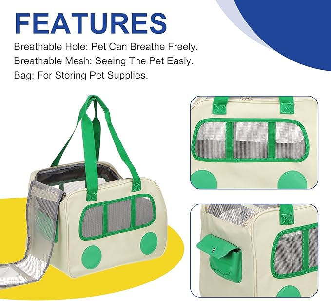 Pet Backpack Carrier, Portable and Ventilated, Oxford Cloth, Dogs Cats and Little Animals Travel Bag 16.93", (White, 1 Pcs), Intended for Hiking/Camping/Traveling