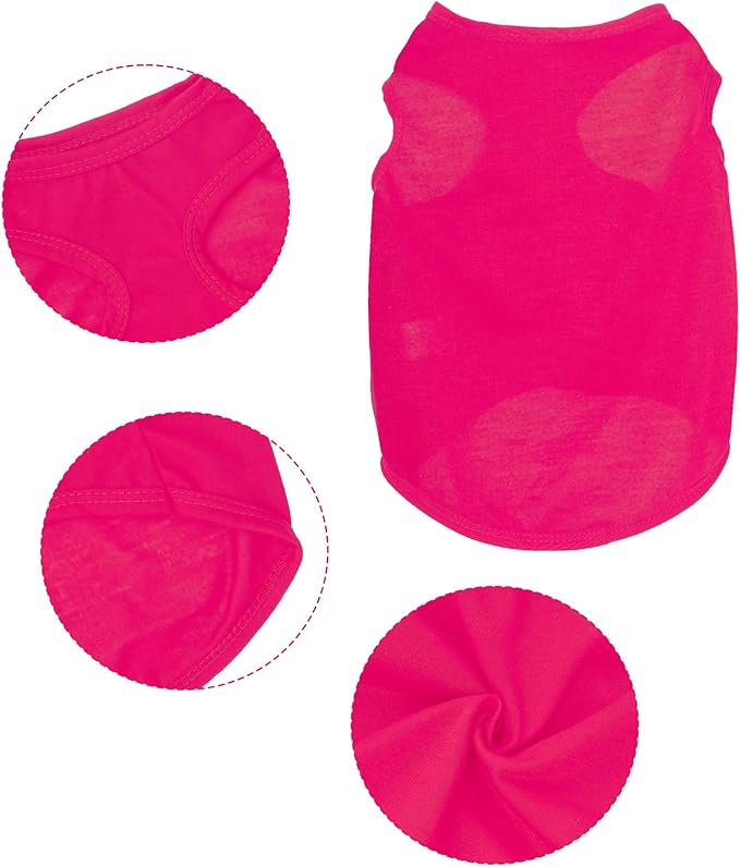 4 Pcs Cat Shirts Solid Color Dog Clothes Summer Sleeveless Pet T Shirts for Small Pet Dogs Cat (Black,Pink,Grey,Rose red, X-Large)