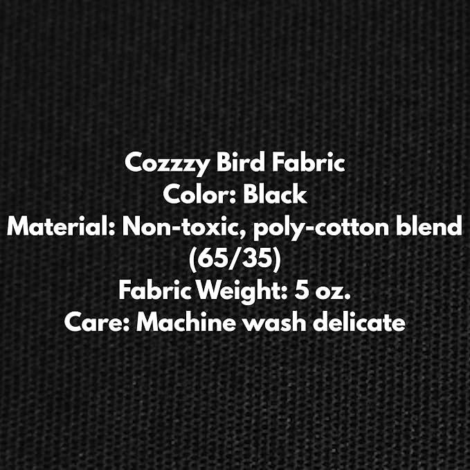 Cozzzy Covers Model 2424 DT Universal Cage Cover 40" L Poly-Cotton Black for Dome Top Bird Cages 22"–24" W x 20"–24" D for Small to Medium Birds Sleep and Stress Reduction