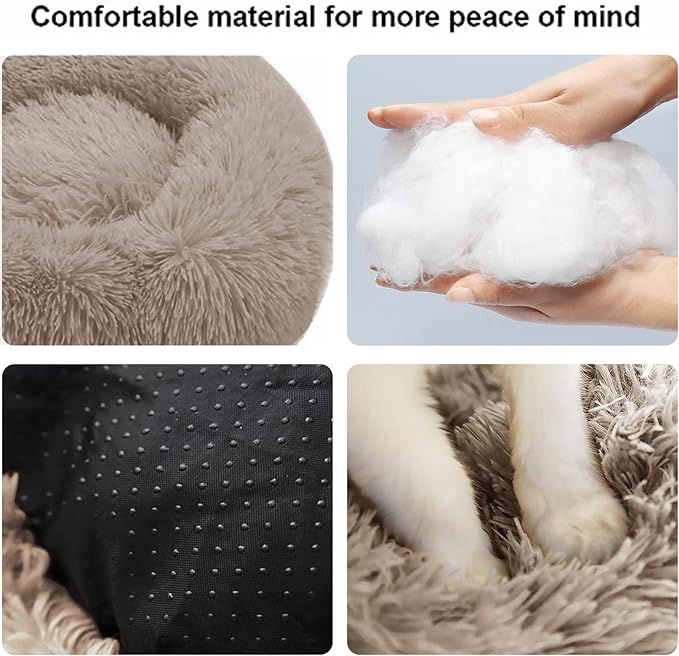 Cat Beds for Indoor Cats,15.7 Inch Small Cats Beds, Washable-Round Pet Bed for Puppy and Kitten with Slip-Resistant Bottom