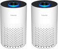 2 Pack Air Purifiers for Bedroom Home, Cobectal Air Cleaner with H14 True HEPA 3-in-1 Filter for Room up to 1050 ft², Sleep Mode & Aroma Function, Portable Air Purifiers for Office, Dorm, RVs, White