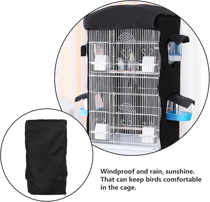 POPETPOP Bird Cage Covers for Night - Breathable, Washable Parrot & Parakeet Cage Protector