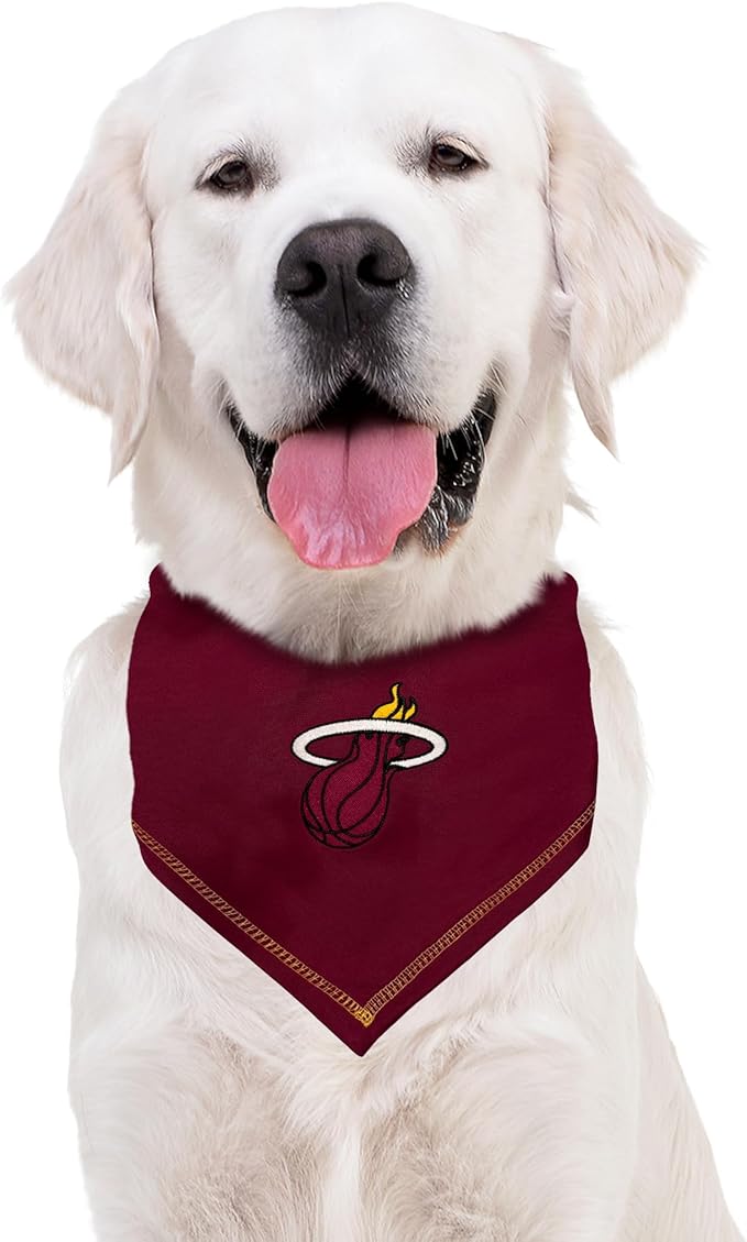 Pets First NBA Miami Heat TIE Bandana, Size Small/Medium. Dog Bandana Scarf Bib for Pet Cat Dog. The Ultimate Game-Day, Party Bandana