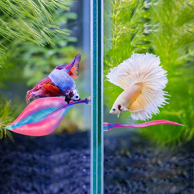 WILLBOND 2 Pcs Pink Silicone Betta Fish Bed Leaf Hammock Betta Fish Tank Accessories Decorations for Aquarium Ornaments, Practical Resting Spot, No Bpa, Comfortable and Safe